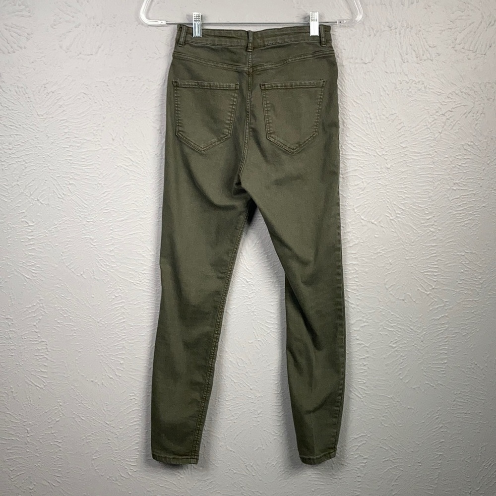 Zara Trafaluc Olive Green Skinny Jeans Size 6 - Picture 7 of 8